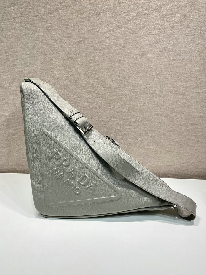 Prada Large leather Triangle bag Grey 2VY007