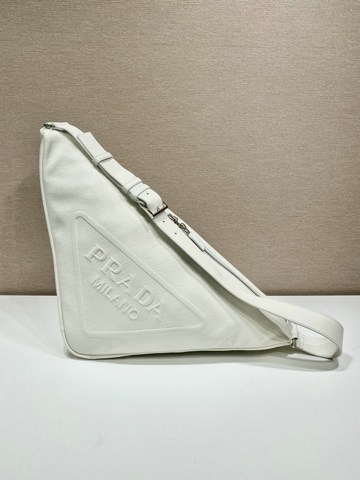 Prada Large leather Triangle bag White 2VY007