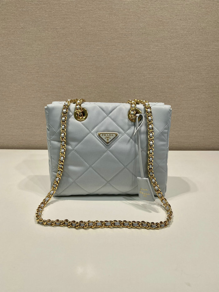 Prada Quilted Nylon Handbag Blue 1BG468