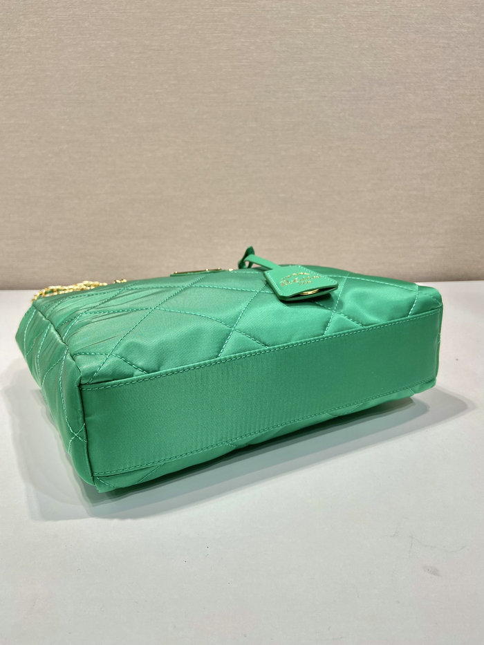 Prada Quilted Nylon Handbag Green 1BG468