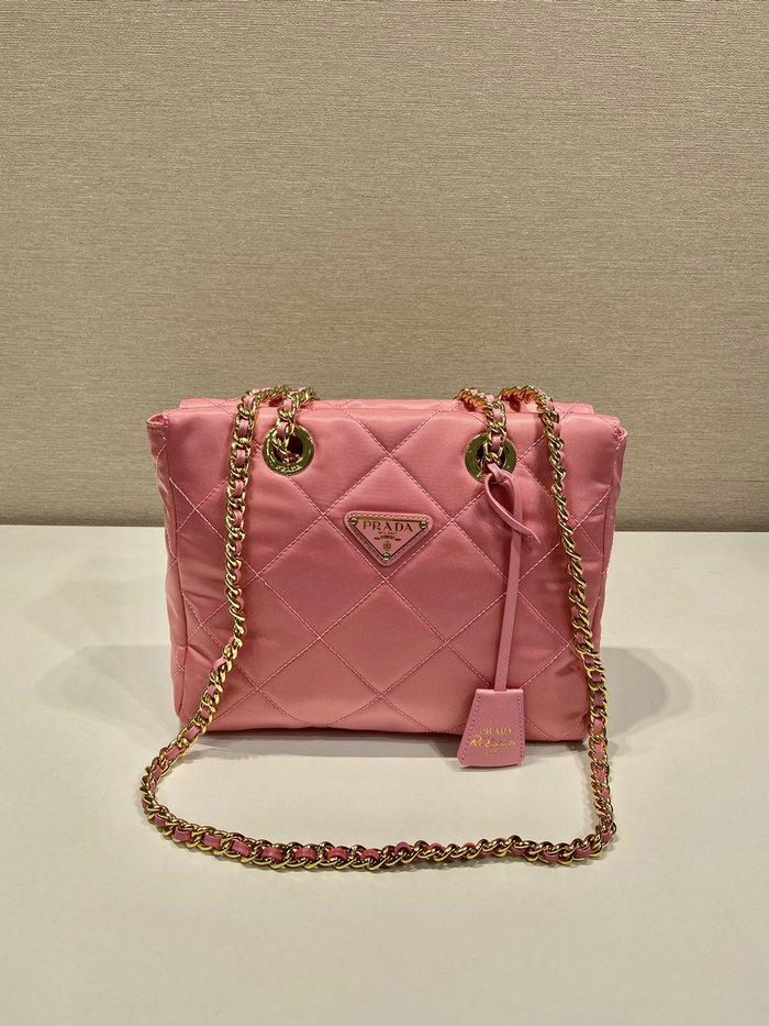 Prada Quilted Nylon Handbag Pink 1BG468