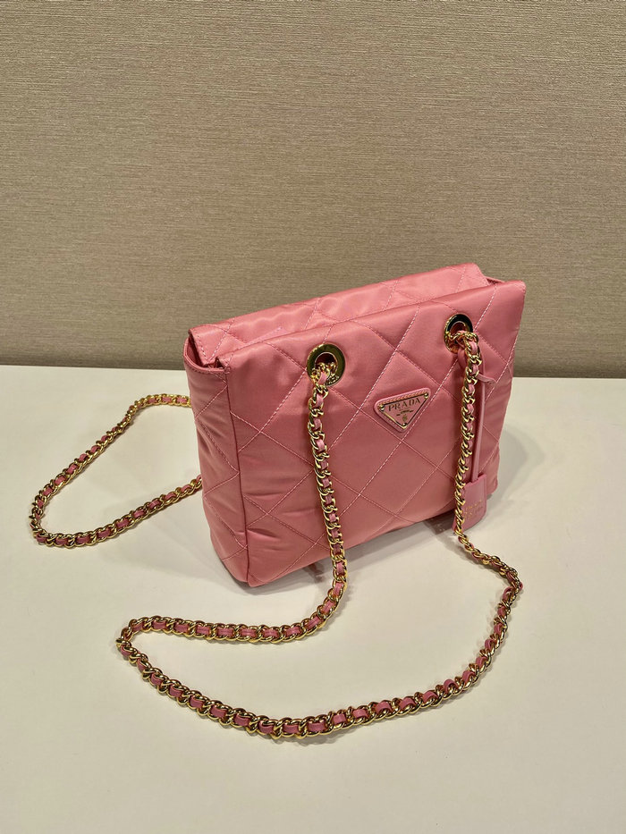 Prada Quilted Nylon Handbag Pink 1BG468