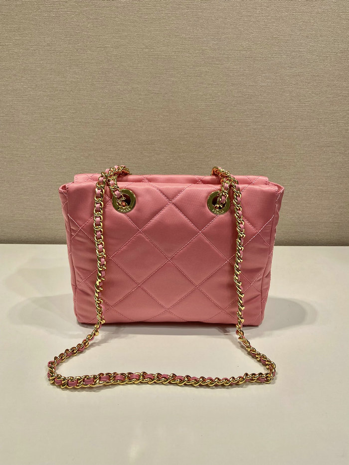 Prada Quilted Nylon Handbag Pink 1BG468