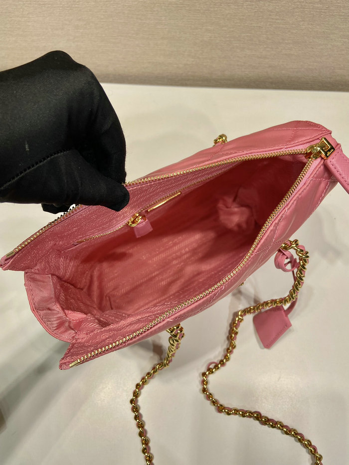 Prada Quilted Nylon Handbag Pink 1BG468