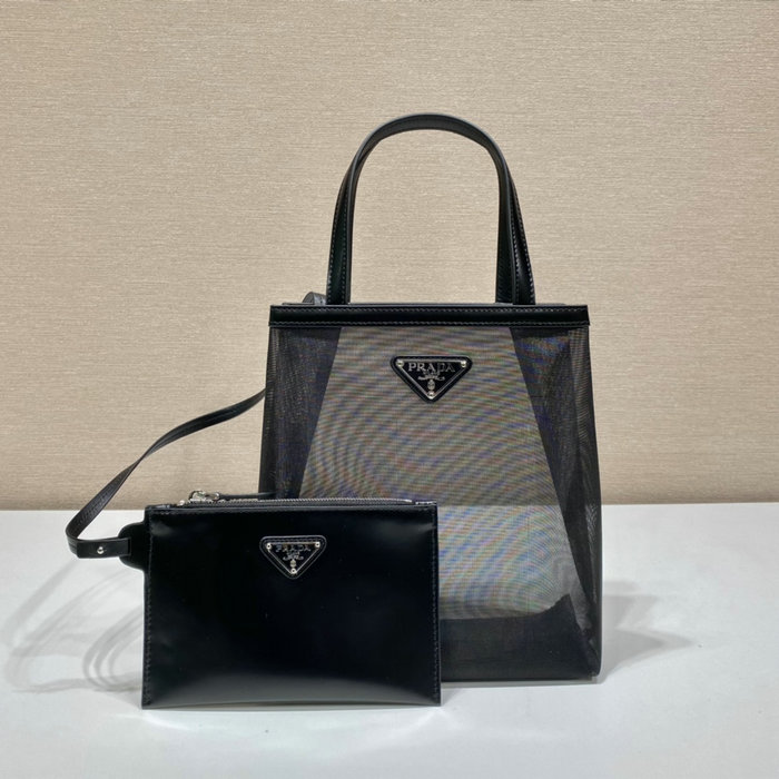 Prada Small mesh tote bag Black 1BG417