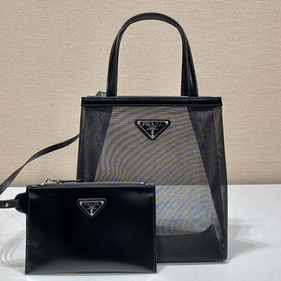 Prada Small mesh tote bag Black 1BG417