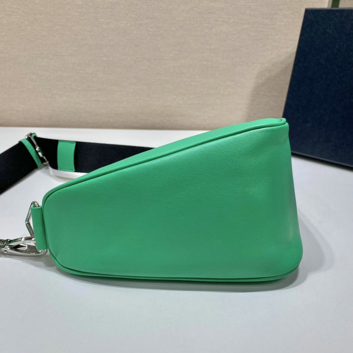 Prada Triangle leather shoulder bag Green 1BH190