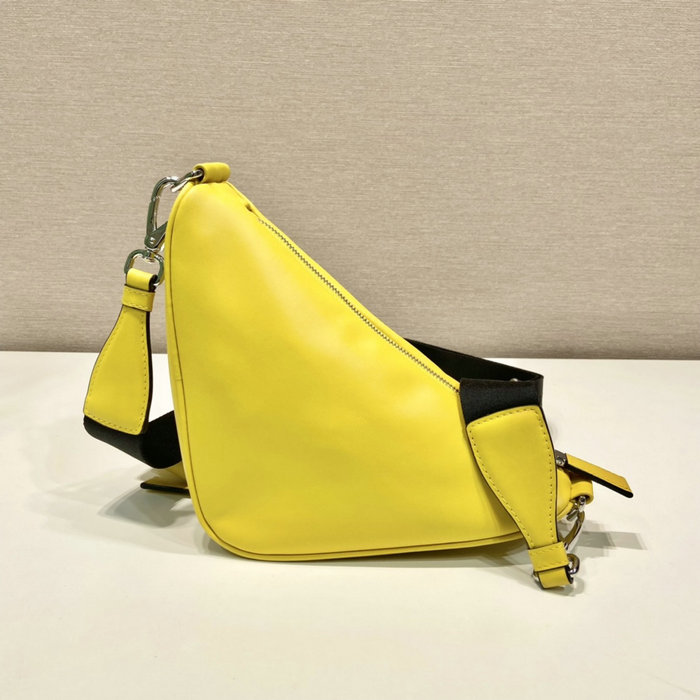 Prada Triangle leather shoulder bag Yellow 1BH190