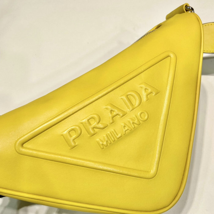 Prada Triangle leather shoulder bag Yellow 1BH190