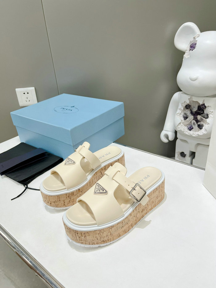 Prada Wedge Platform Sandals Cream SDP051404