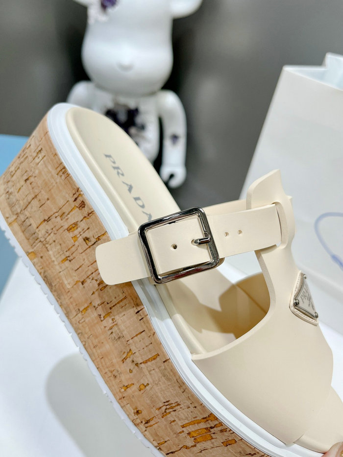 Prada Wedge Platform Sandals Cream SDP051404