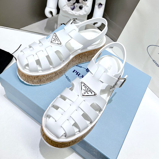 Prada Wedge Platform Sandals White SDP051403