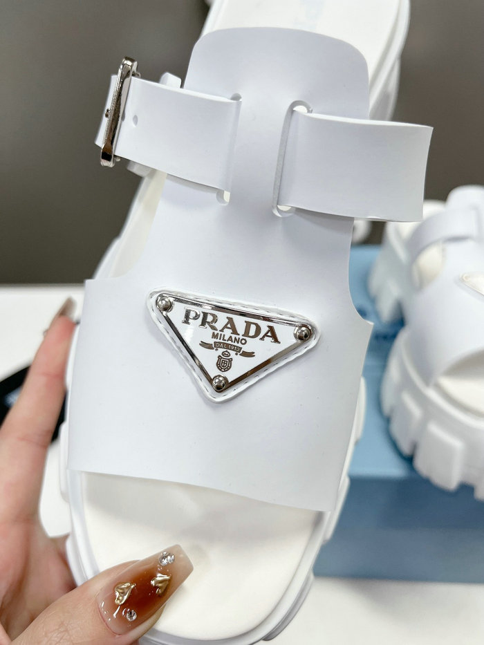 Prada Wedge Platform Sandals White SDP051405