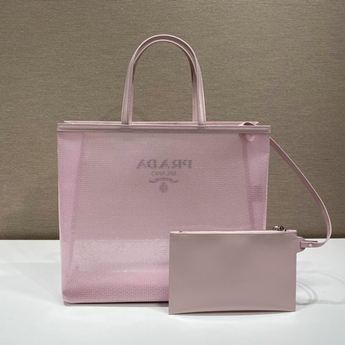 Prada sequined mesh tote bag Pink 1BG416