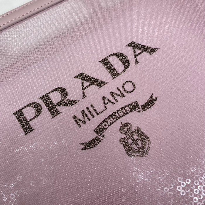 Prada sequined mesh tote bag Pink 1BG416