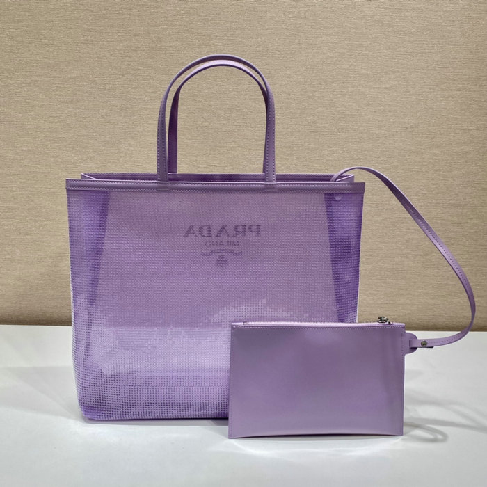 Prada sequined mesh tote bag Purple 1BG416