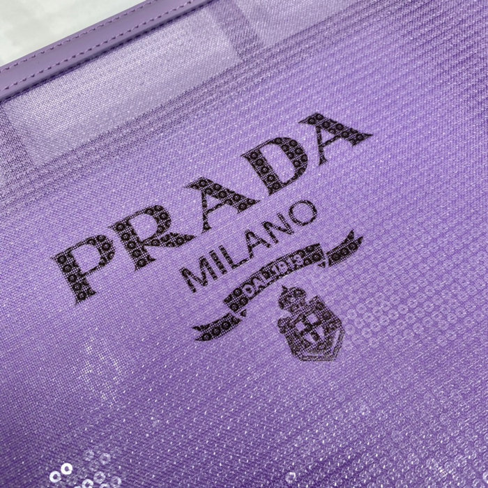 Prada sequined mesh tote bag Purple 1BG416