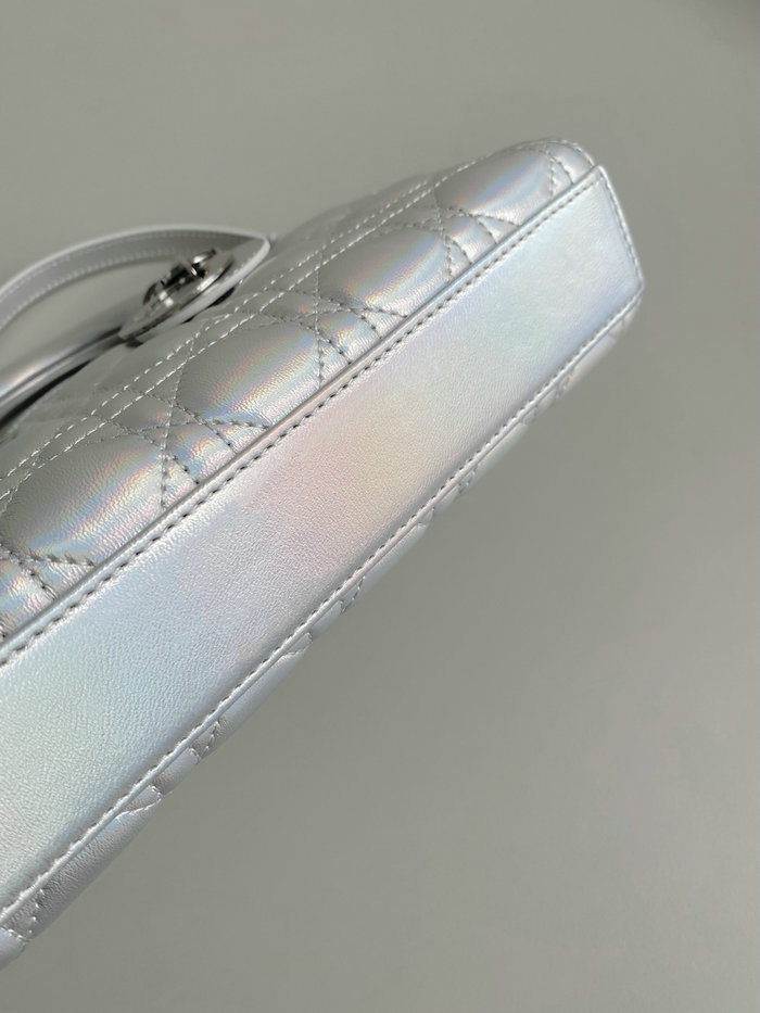 Small LADY D-JOY BAG Silver D3380