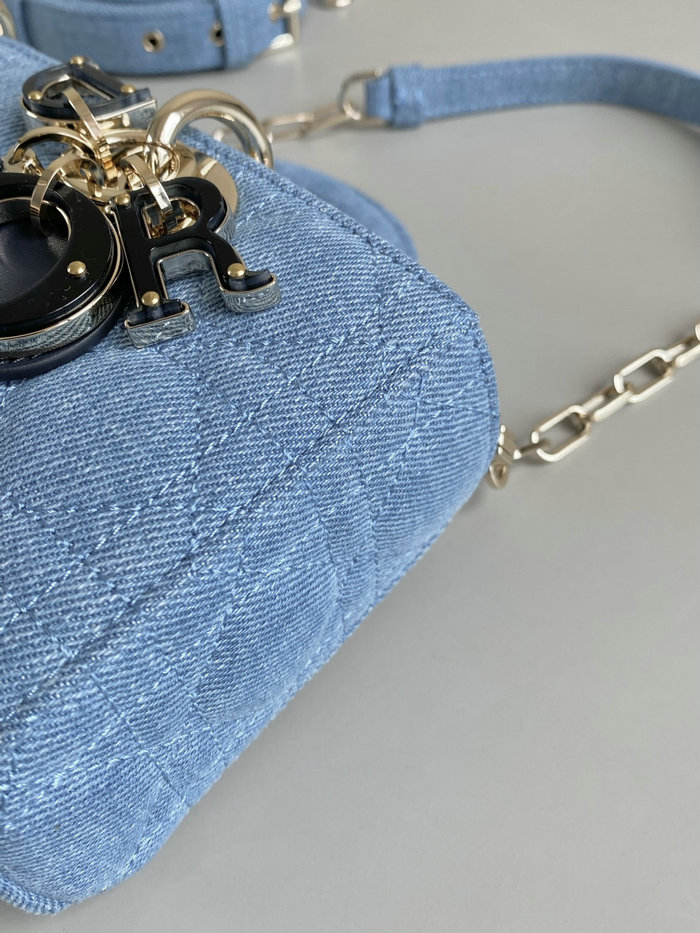 Small LADY D-JOY Denim BAG Blue D3380