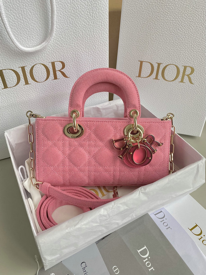 Small LADY D-JOY Denim BAG Pink D3380