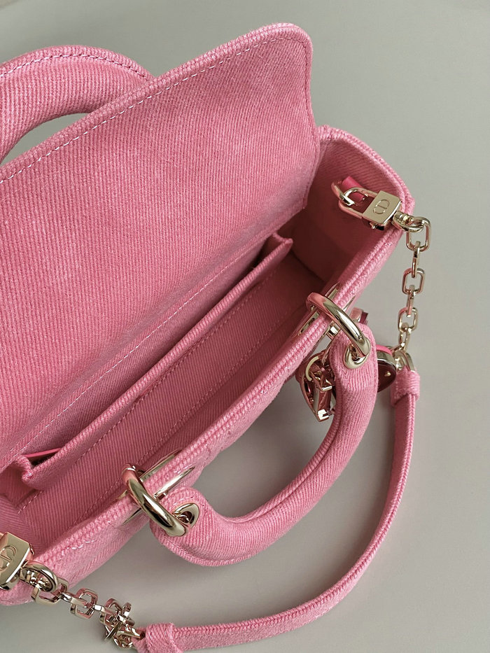 Small LADY D-JOY Denim BAG Pink D3380