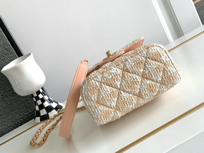 Chanel Mini Flap Bag With Top Handle Orange AS4035