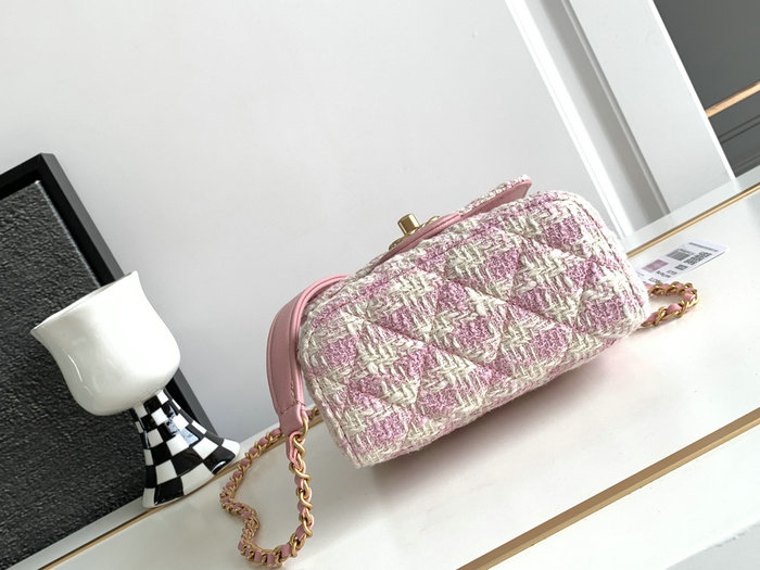 Chanel Mini Flap Bag With Top Handle Pink AS4035