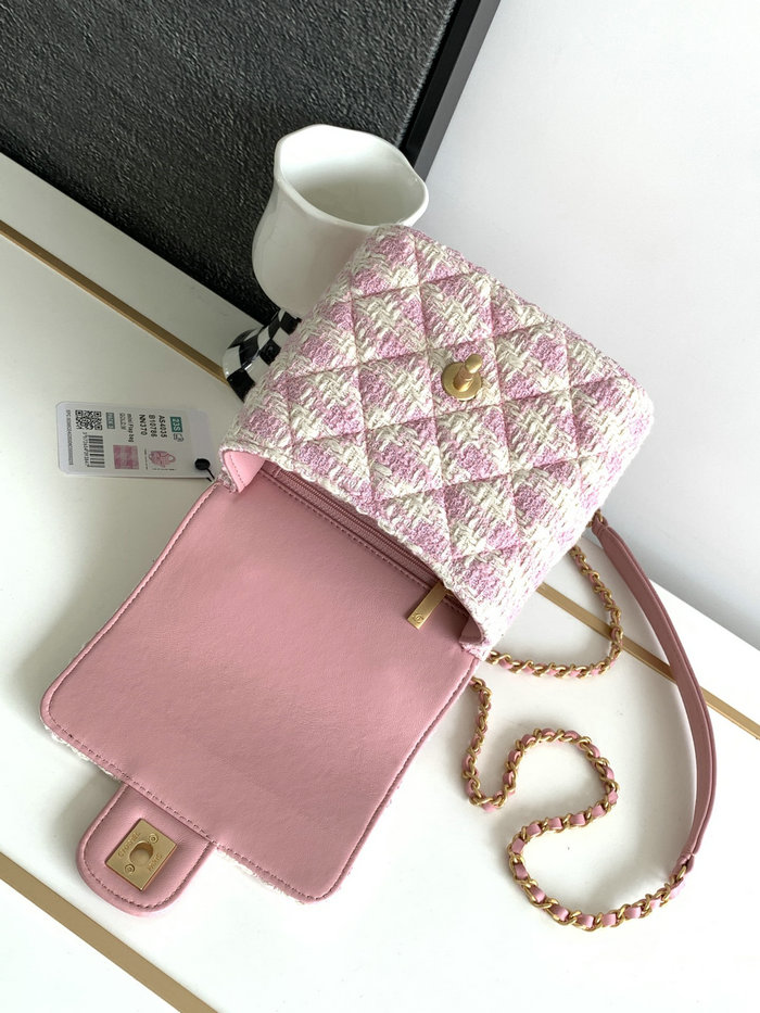 Chanel Mini Flap Bag With Top Handle Pink AS4035