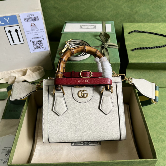 Gucci Diana Mini Tote Bag White 702732