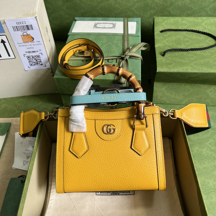 Gucci Diana Mini Tote Bag Yellow 702732