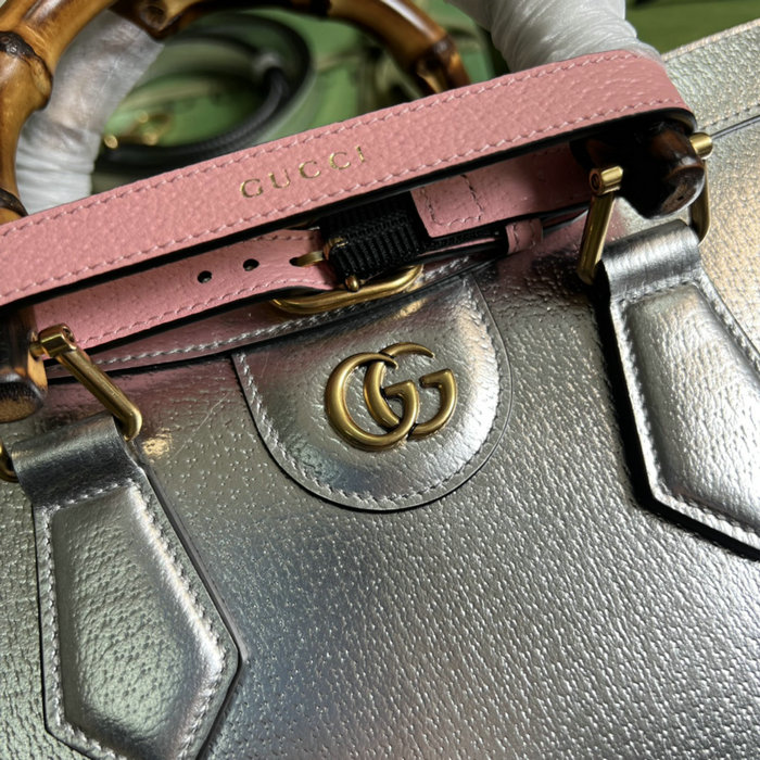 Gucci Diana Small Tote Bag Silver 702721