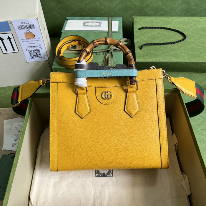 Gucci Diana Small Tote Bag Yellow 702721