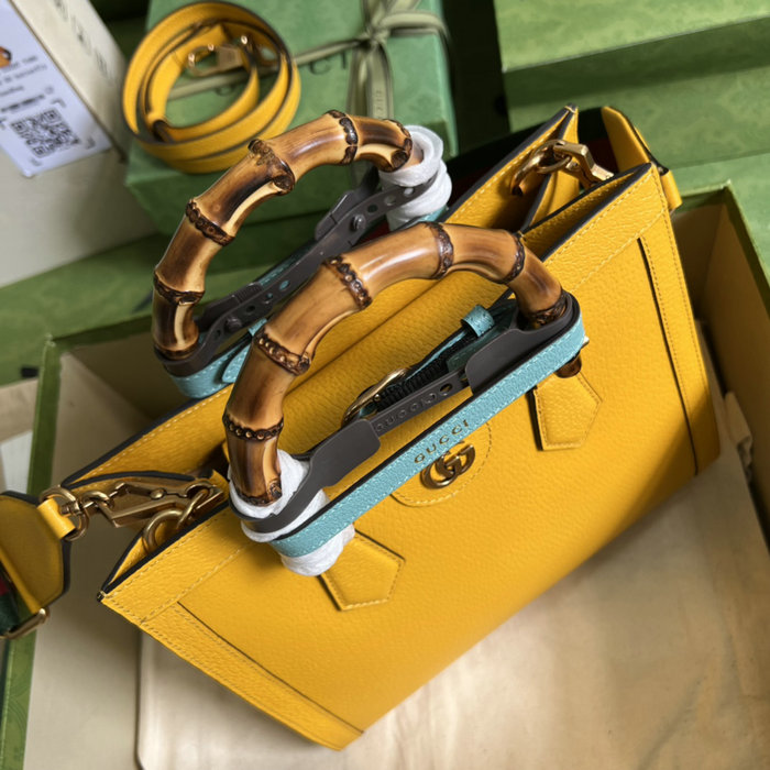 Gucci Diana Small Tote Bag Yellow 702721