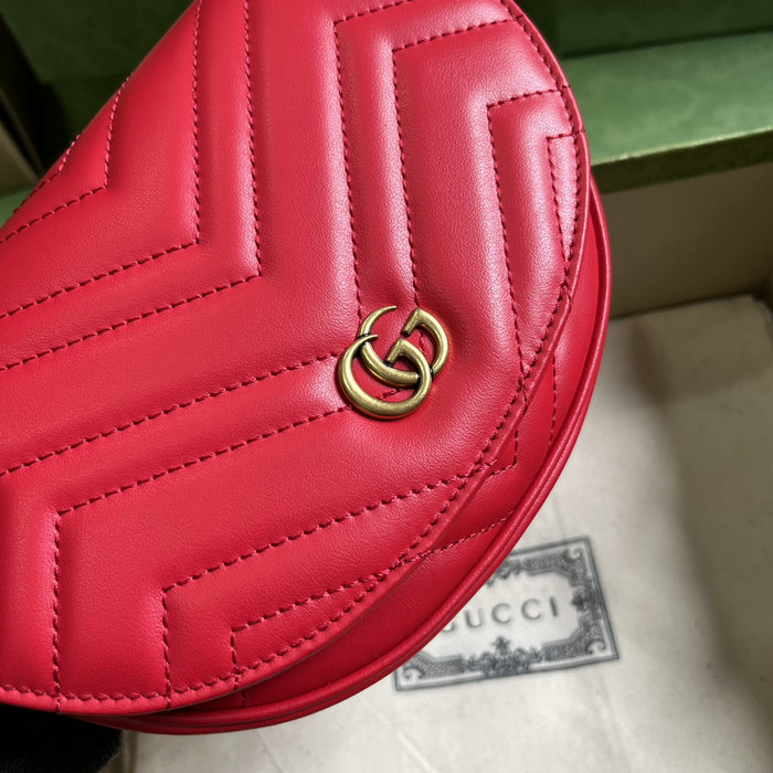 Gucci GG Marmont Matelasse Chain Mini Bag Red 746431