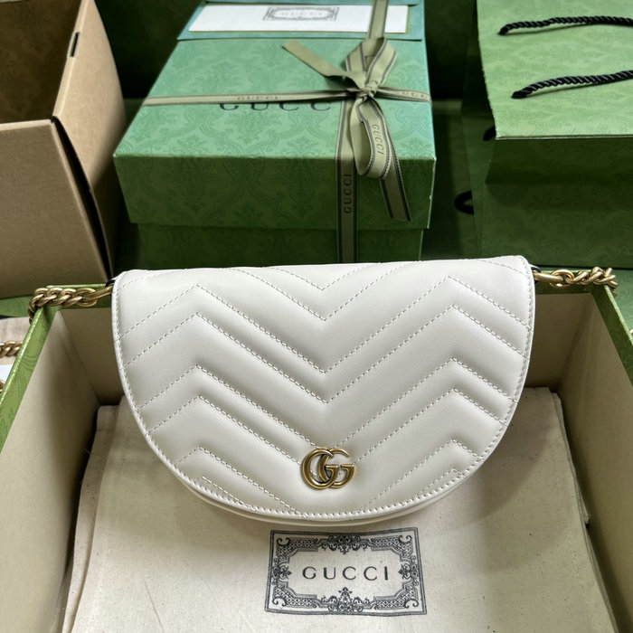 Gucci GG Marmont Matelasse Chain Mini Bag White 746431