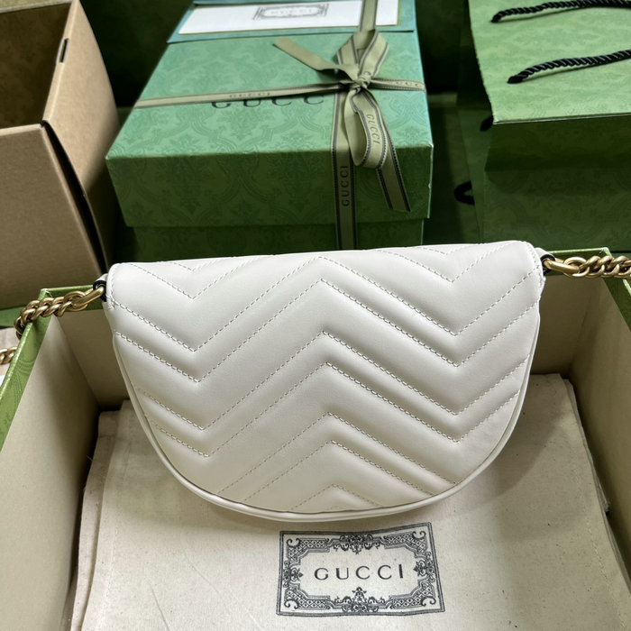 Gucci GG Marmont Matelasse Chain Mini Bag White 746431