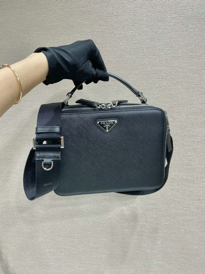 Medium Prada Brique Saffiano leather bag Black 2VH069