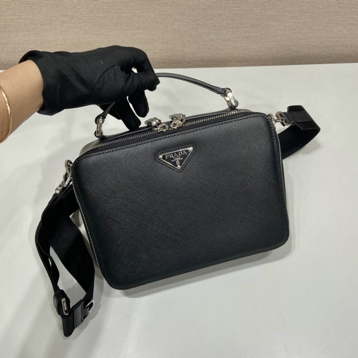 Medium Prada Brique Saffiano leather bag Black 2VH069