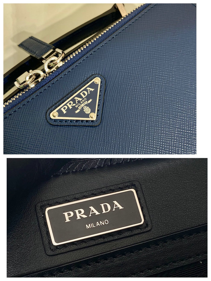 Medium Prada Brique Saffiano leather bag Blue 2VH069