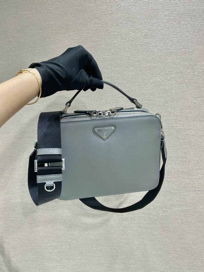 Medium Prada Brique Saffiano leather bag Grey 2VH069