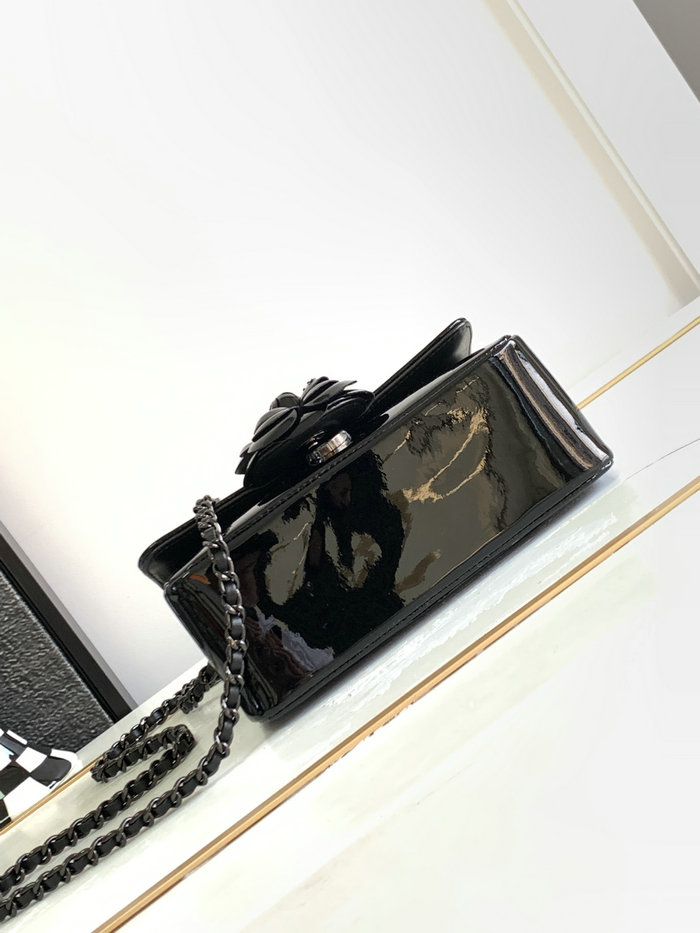 Mini Chanel Patent Leather Shoulder Bag Black CF2302