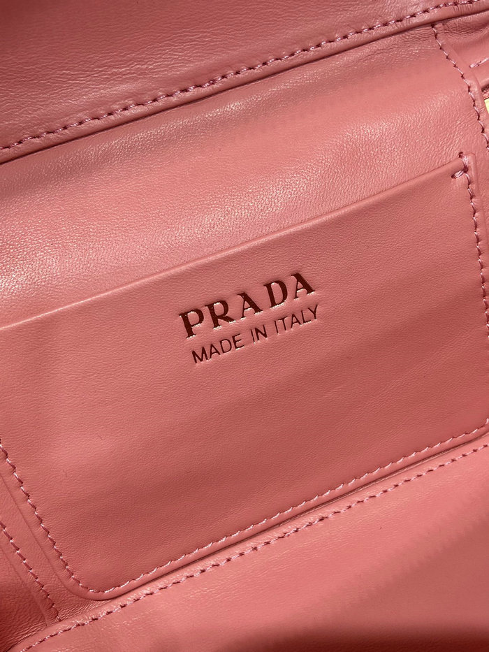 Prada Ostrich Veins Lether Mini Bag Pink 1BH202