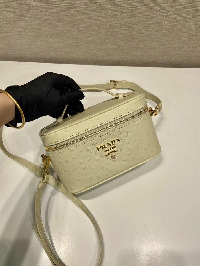 Prada Ostrich Veins Lether Mini Bag Yellow 1BH202