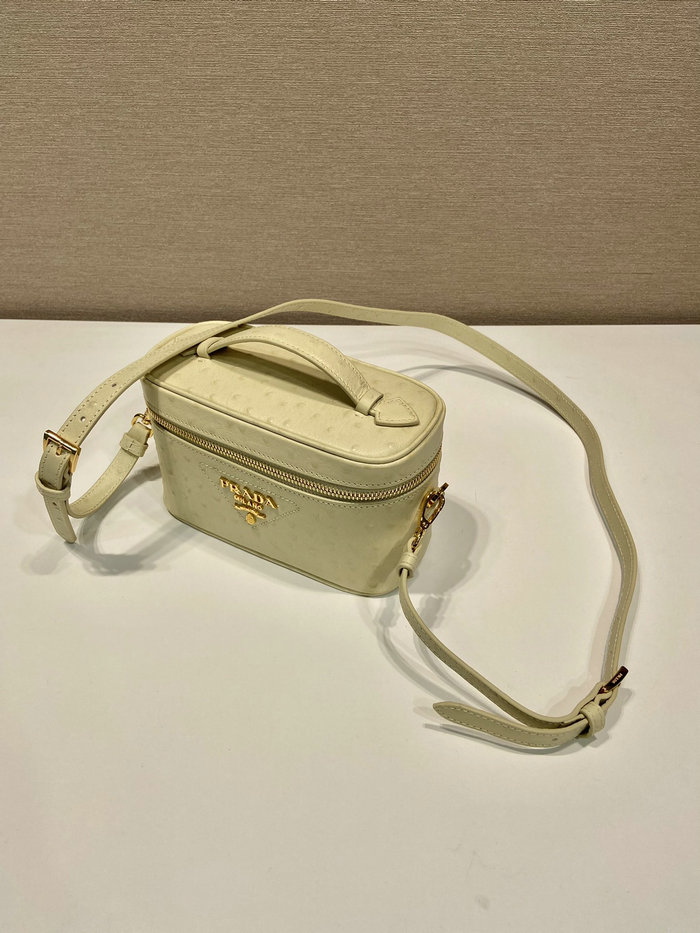 Prada Ostrich Veins Lether Mini Bag Yellow 1BH202