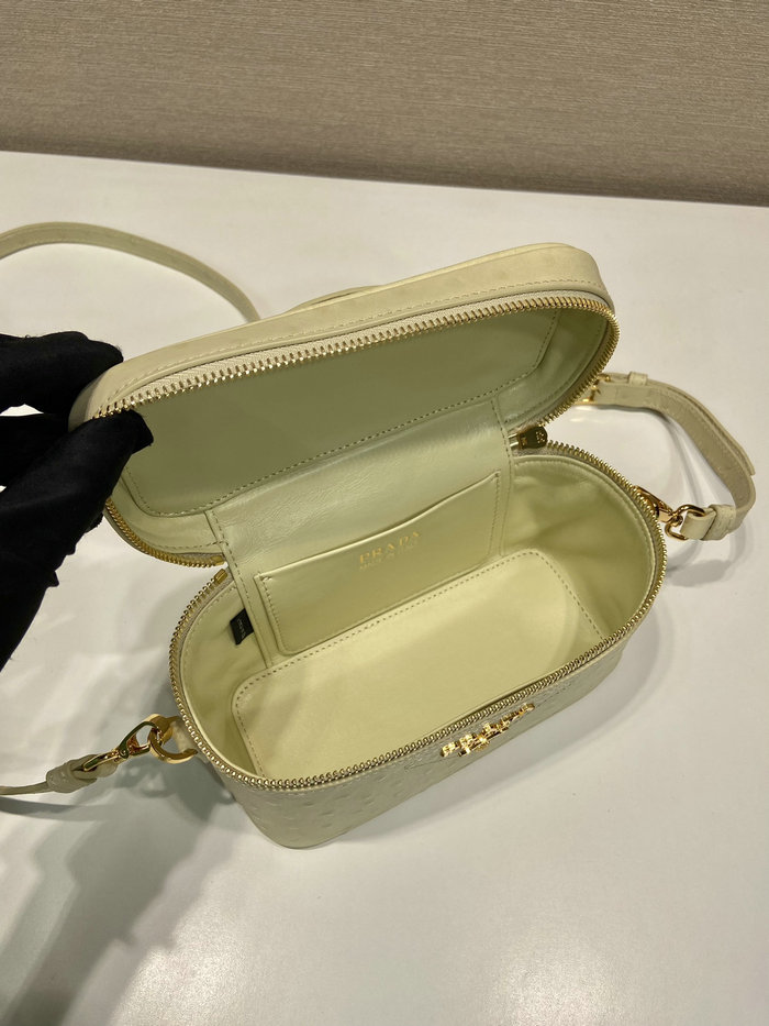 Prada Ostrich Veins Lether Mini Bag Yellow 1BH202