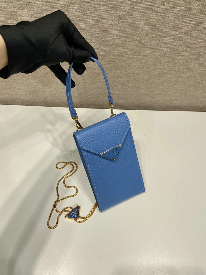 Prada Saffiano leather mini-bag Blue 1BP050