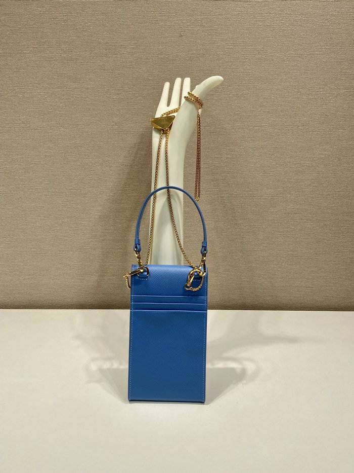 Prada Saffiano leather mini-bag Blue 1BP050