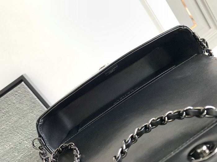 Small Chanel Patent Leather Shoulder Bag Black CF2301