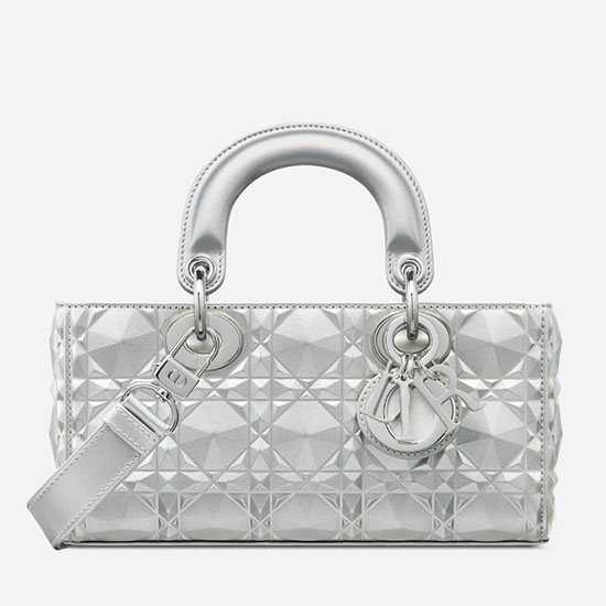 Small Dior Or Lady D-Joy Bag Silver D3380