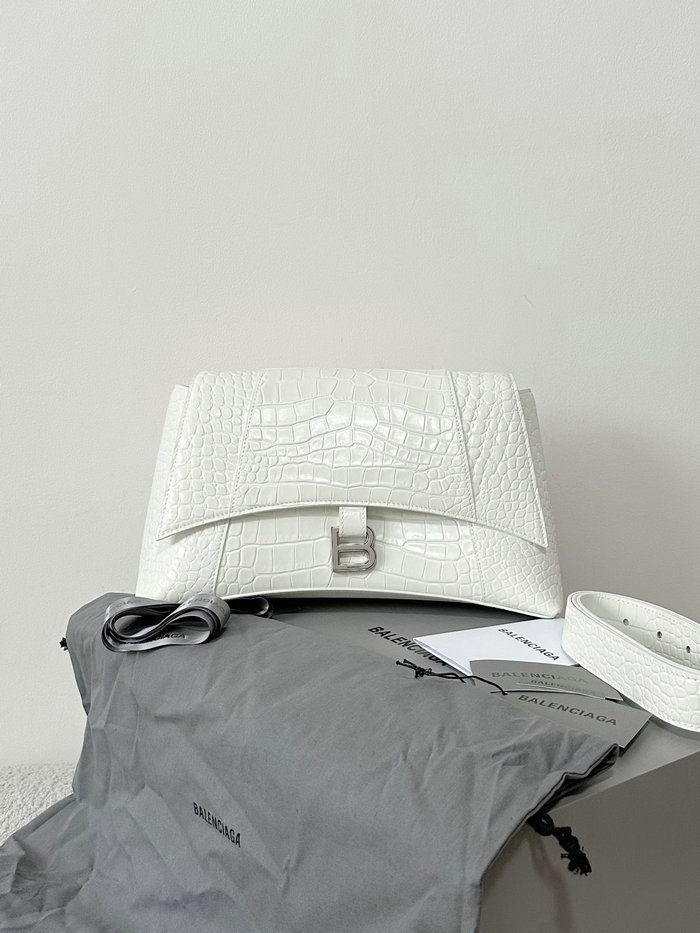 Balenciaga Downtown Medium Shoulder Bag White B671354